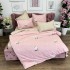 Lenjerie pat dublu, Finet, 6 piese, Roz, flori, buline [7]