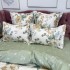 Lenjerie pat dublu cu ELASTIC, Finet, 6 piese, Verde, flori [3]