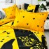 Lenjerie pat dublu cu ELASTIC, Finet, 6 piese, Galben, fluturi [4]