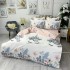 Lenjerie pat dublu,  FINET, 6 piese, Jojo Home, Alb-Multicolor, unicorn, flori [8]