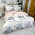 Lenjerie pat dublu,  FINET, 6 piese, Jojo Home, Alb-Multicolor, unicorn, flori [2]