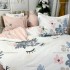 Lenjerie pat dublu,  FINET, 6 piese, Jojo Home, Alb-Multicolor, unicorn, flori [7]