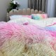  Pilota CoCoLiNo Fluffy, cu Blanita tip Sherpa, Alba, 200x230cm + 2 fete de perna 50x70cm, matlasata, Roz, multicolor