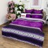 Lenjerie pat dublu,  FINET, cu elastic, 6 piese, Mov, Lila, Model Oriental [8]