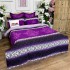 Lenjerie pat dublu,  FINET, cu elastic, 6 piese, Mov, Lila, Model Oriental [3]