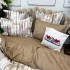 Lenjerie pat dublu,  FINET, cu elastic, 6 piese, Alb, Bej, Abstract [6]