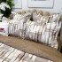 Lenjerie pat dublu,  FINET, cu elastic, 6 piese, Alb, Bej, Abstract [7]
