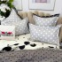 Lenjerie pat dublu,  FINET, cu elastic, 6 piese, Alb, Negru, Buline [4]