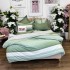 Lenjerie pat dublu,  FINET, cu elastic, 6 piese, Verde, Dungi [7]