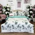 Lenjerie pat dublu,  FINET, cu elastic, 6 piese, Alb, Bleu, crengute [2]