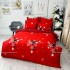 Lenjerie pat dublu,  FINET, 6 piese, Rosu, stelute [2]