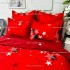 Lenjerie pat dublu,  FINET, 6 piese, Rosu, stelute [3]