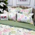 Lenjerie pat dublu, Finet, 6 piese, Verde, flori [6]