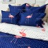 Lenjerie pat dublu,  FINET, 6 piese, Bleumarin-Roz, flamingo [3]