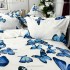 Lenjerie pat dublu,  FINET, 6 piese, Albastru, fluturi [5]