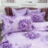 Lenjerie pat dublu,  FINET, 6 piese, Mov, trandafiri [6]