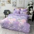 Lenjerie pat dublu,  FINET, 6 piese, Lila, flori [2]