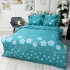 Lenjerie pat dublu,  FINET, 6 piese, Turquoise, flori [2]