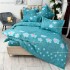 Lenjerie pat dublu,  FINET, 6 piese, Turquoise, flori [6]