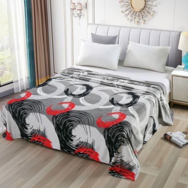 Patura pufoasa cocolino 200x230cm, 240g/mp, Gri, cercuri [1]