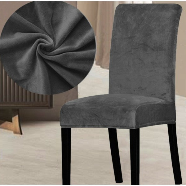 Set 6 huse universale pentru scaun Velvet , antracit [1]