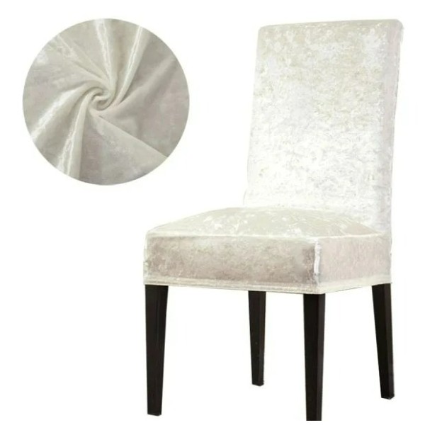 Set 6 huse universale pentru scaun Velvet , alb [1]
