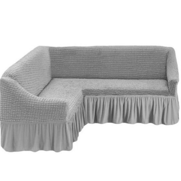 Set husa elastica si creponata pentru coltar, gri deschis  [1]