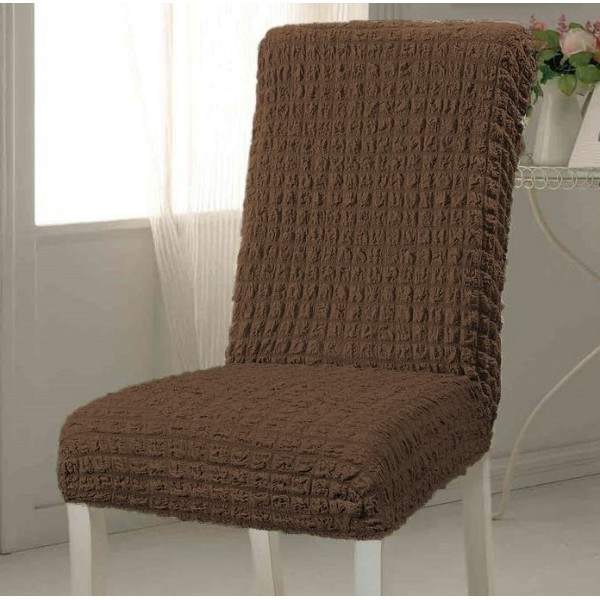 Set 6 huse creponate universale pentru scaun, maro [1]
