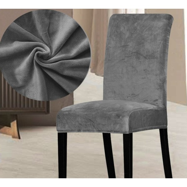 Set 6 huse universale pentru scaun Velvet , gri [1]