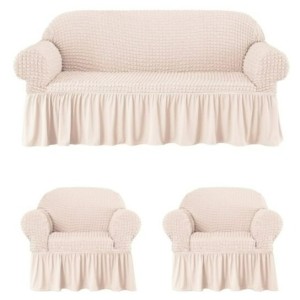 Set huse universale pentru canapea si fotolii , nude