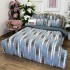 Lenjerie pat dublu,  FINET, cu elastic, 6 piese, Gri, Albastru, Abstract [7]