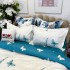 Lenjerie pat dublu,  FINET, cu elastic, 6 piese, Alb, Albastru, Fluturi [6]