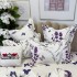 Lenjerie pat dublu,  FINET, cu elastic, 6 piese, Alb, Mov, Lavanda [5]