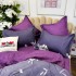Lenjerie pat dublu,  FINET, cu elastic, 6 piese, Mov, flori [5]