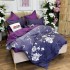 Lenjerie pat dublu,  FINET, cu elastic, 6 piese, Mov, flori [8]