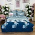 Lenjerie pat dublu,  FINET, cu elastic, 6 piese, Albastru. fluturi [2]