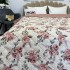 Cuvertura matlasata cu doua fete pentru pat dublu , 210x210, Alb, Roz, flori [2]