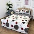 Lenjerie pat dublu cu Elastic, bumbac satinat, Alb, Gri, buline [8]
