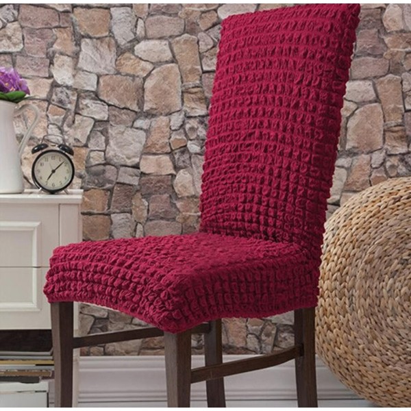 Set 6 huse creponate universale pentru scaun, rosu [1]