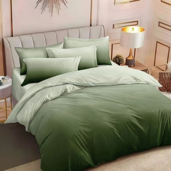 Lenjerie pat dublu (140x200cm, 160x200cm, 180x200cm),  FINET, 6 piese, Verde, degrade [1]