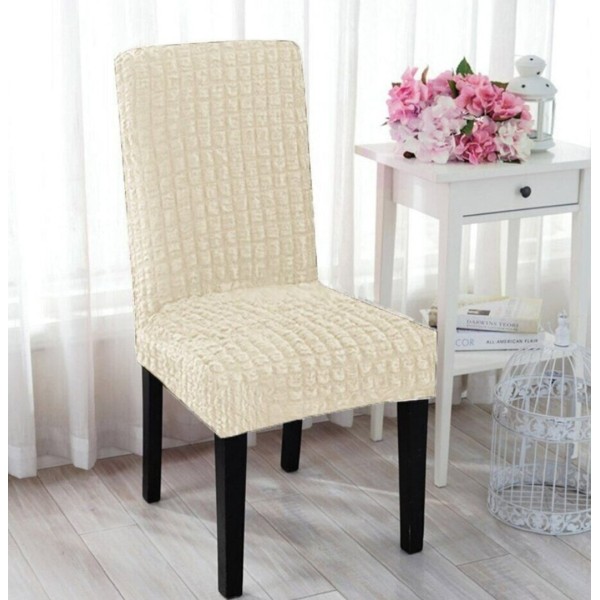 Set 6 huse creponate universale pentru scaun, ivoire [1]