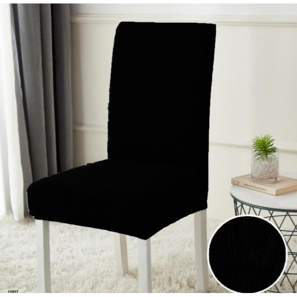 Set 6 huse universale pentru scaun model embosat tip cocolino , negru [1]