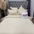Lenjerie HoReCa, pat dublu, Damasc Finetat Deluxe cu Elastic, 6 piese, Crem [7]