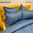 Lenjerie HoReCa, pat dublu, Damasc Finetat Deluxe cu Elastic, 6 piese, Albastru [6]