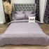 Lenjerie HoReCa, pat dublu, Damasc Finetat Deluxe cu Elastic, 6 piese, Mov prafuit [2]