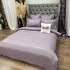 Lenjerie HoReCa, pat dublu, Damasc Finetat Deluxe cu Elastic, 6 piese, Mov prafuit [3]