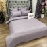 Lenjerie HoReCa, pat dublu, Damasc Finetat Deluxe cu Elastic, 6 piese, Mov prafuit [5]