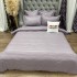 Lenjerie HoReCa, pat dublu, Damasc Finetat Deluxe cu Elastic, 6 piese, Mov prafuit [8]