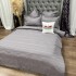Lenjerie HoReCa, pat dublu, Damasc Finetat Deluxe cu Elastic, 6 piese, Gri  [4]