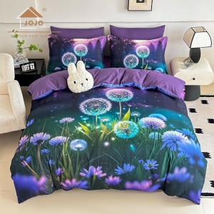 Lenjerie pat dublu, FINET, Imprimeu Digital 5D - Identic cu poza, Cu ELASTIC, 6 piese, Jojo Home, Mov, Papadii Lenjerie pat dublu, FINET, Imprimeu Digital 5D - Identic cu poza, Cu ELASTIC, 6 piese, Jojo Home, Mov, Papadii